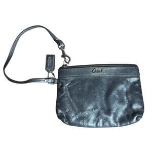 Coach Perforated Signature C Metallic Glam Wristlet